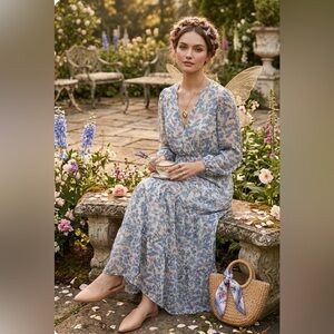 ✨ Enchanted Floral Meadow Feminine Maxi by River Island ✨ Size 12 ✨